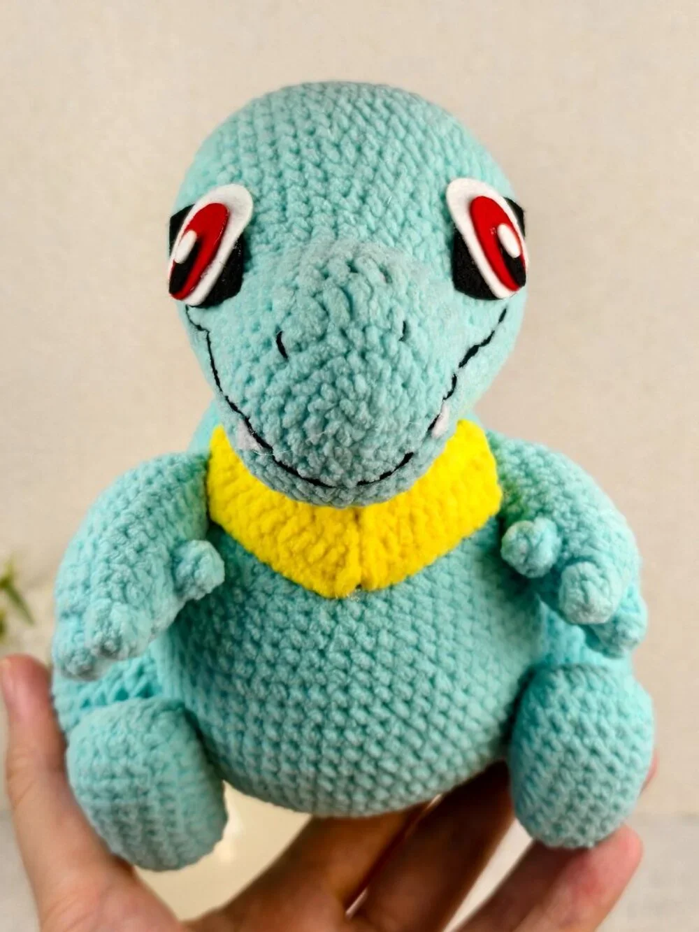 Handmade Amigurumi Crochet Blue Totodile Plushie